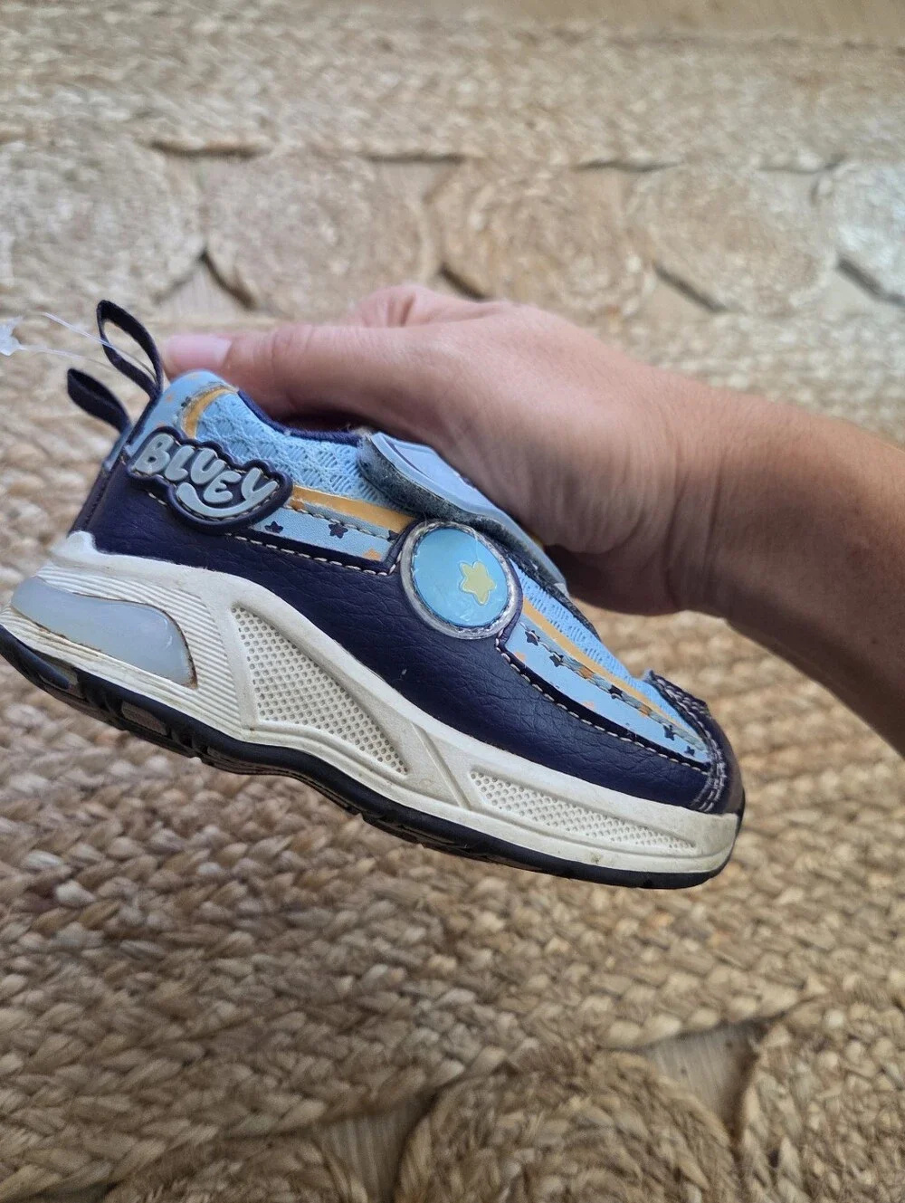 Bluey Bingo Kids Character Light-up Blue Slip-On Sneakers with Velcro Toddler 6